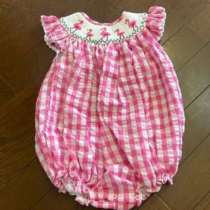 Smockingbird flamingo seersucker bubble